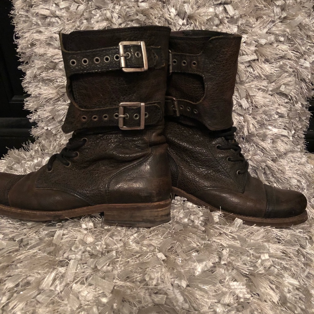 Authentic All Saints Leather Combat Boot